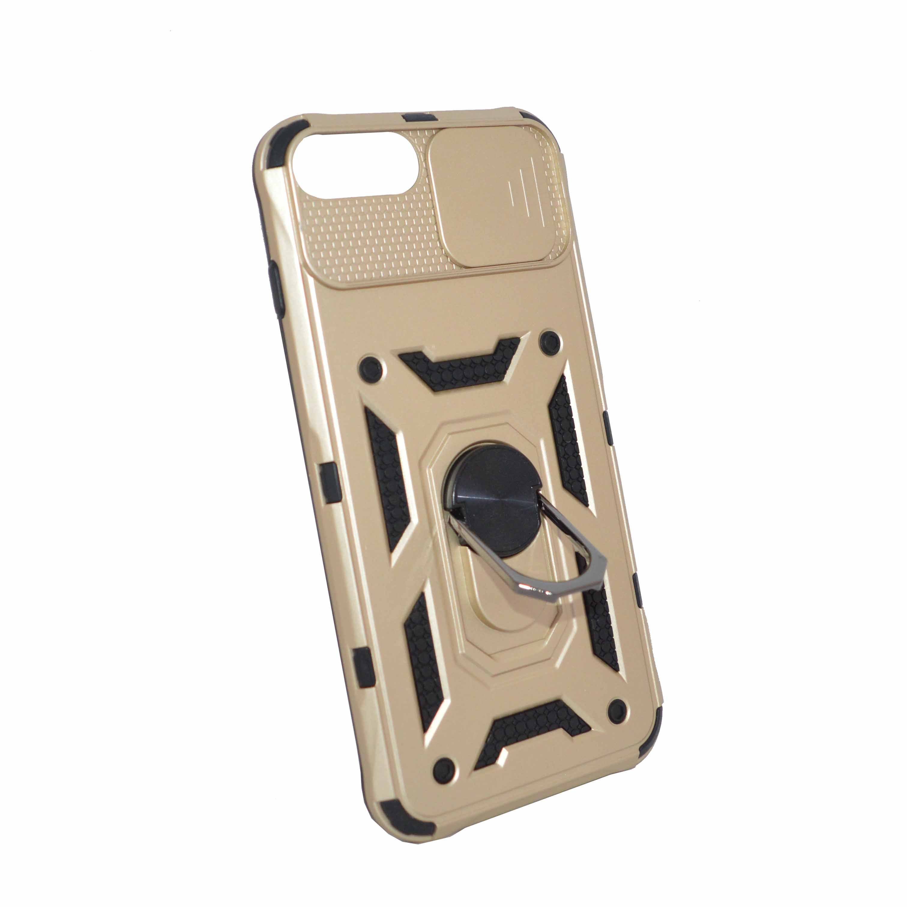 Iphone 7P-8P Gold  Armor Cover Military Grade Protection Built-in Kickstand Car Holder Mobile Phone Case